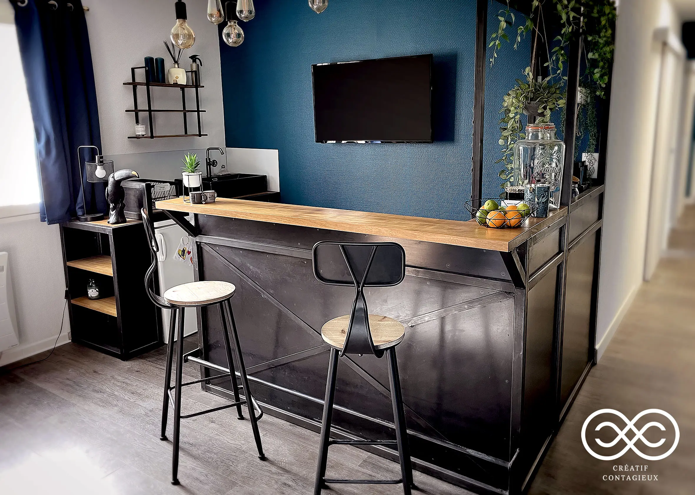Comptoir bar d'accueil