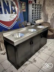 Meuble vasques inox