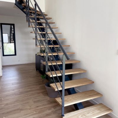 Escaliers et garde corps métal et bois sur mesure