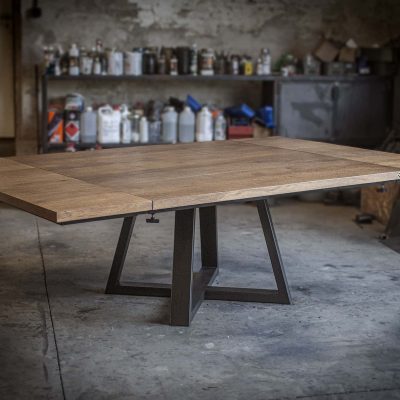 TABLE CARREE A RALLONGES - Industriel copie
